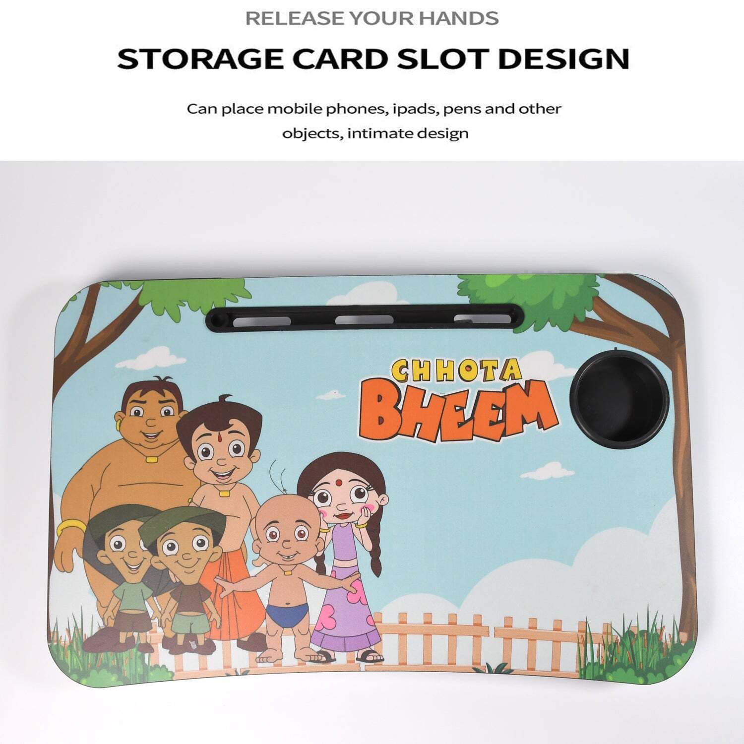 CHHOTA BHEEM DESIGN FOLDABLE BED STUDY TABLE PORTABLE MULTIFUNCTION LAPTOP TABLE LAPDESK  (7696)