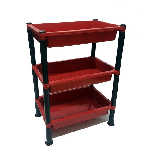 Red Solid Black Legs Rack