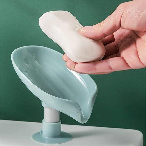 Leaf Shape Self Draining Soap Dish Holder  Easy Clean Soap Dish For Shower With Suction Cup Creative Soap Box  For Bathroom  Kitchen  Bathtub Wash Basins Use: Hotel