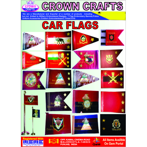 army car flags and  badges