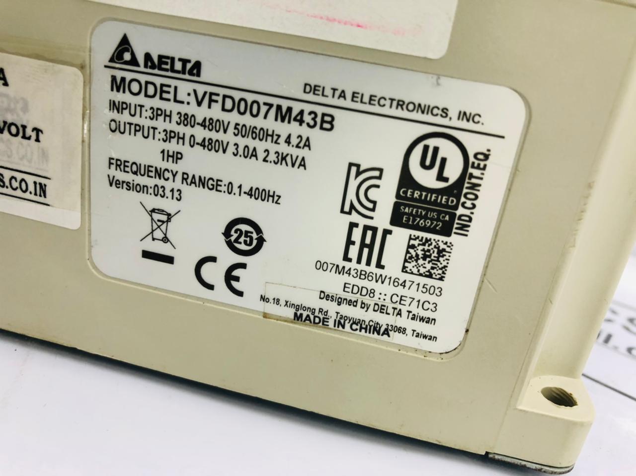 DELTA VFD-M AC DRIVE 0.75KW 415V