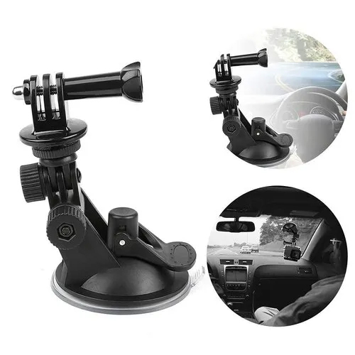7CM Diameter Base HOT Mini Suction Cup - ABS Plastic & Rubber, Black Color | Compatible with All Hero Cameras, 180-Degree Rotation