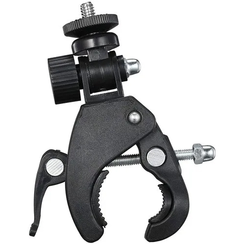 Bike Mount with Tripod Adapter - ABS & Stainless Steel, Adjustable Size , Black Finish for Stable Outdoor Camera Setup