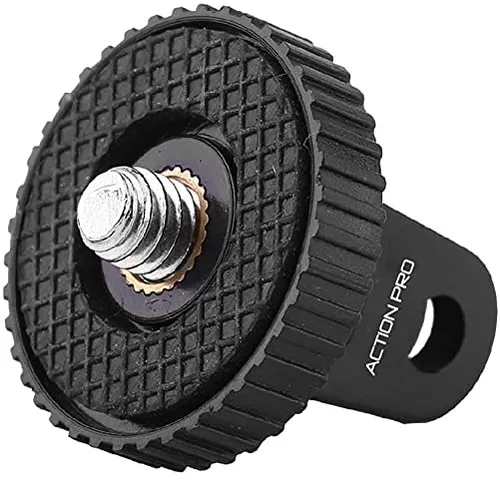 Action Pro 1-4 Thread Stainless Steel Tripod Mount - Stainless Steel, Industrial Application, Black ABS | Threaded Mount for Enhanced Stability and Performance