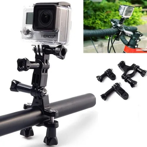 Bike Handlebar Seatpost Clamp with Three-Way Adjustable Pivot Arm - ABS Material, Various Sizes, Black Color | Industrial Application, Versatile Camera Accessories