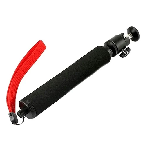 Waterproof Extendable Selfie Stick - ABS Plastic, 200-500 mm Size, Black & Red Color , Adjustable Rotating Angle, Warranty Included