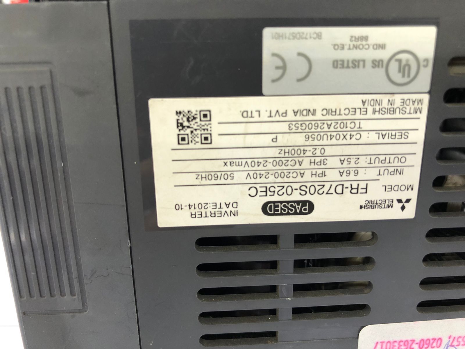 MITSUBISHI D700 AC DRIVES 0.4KW 215V FR-D720S-025EC