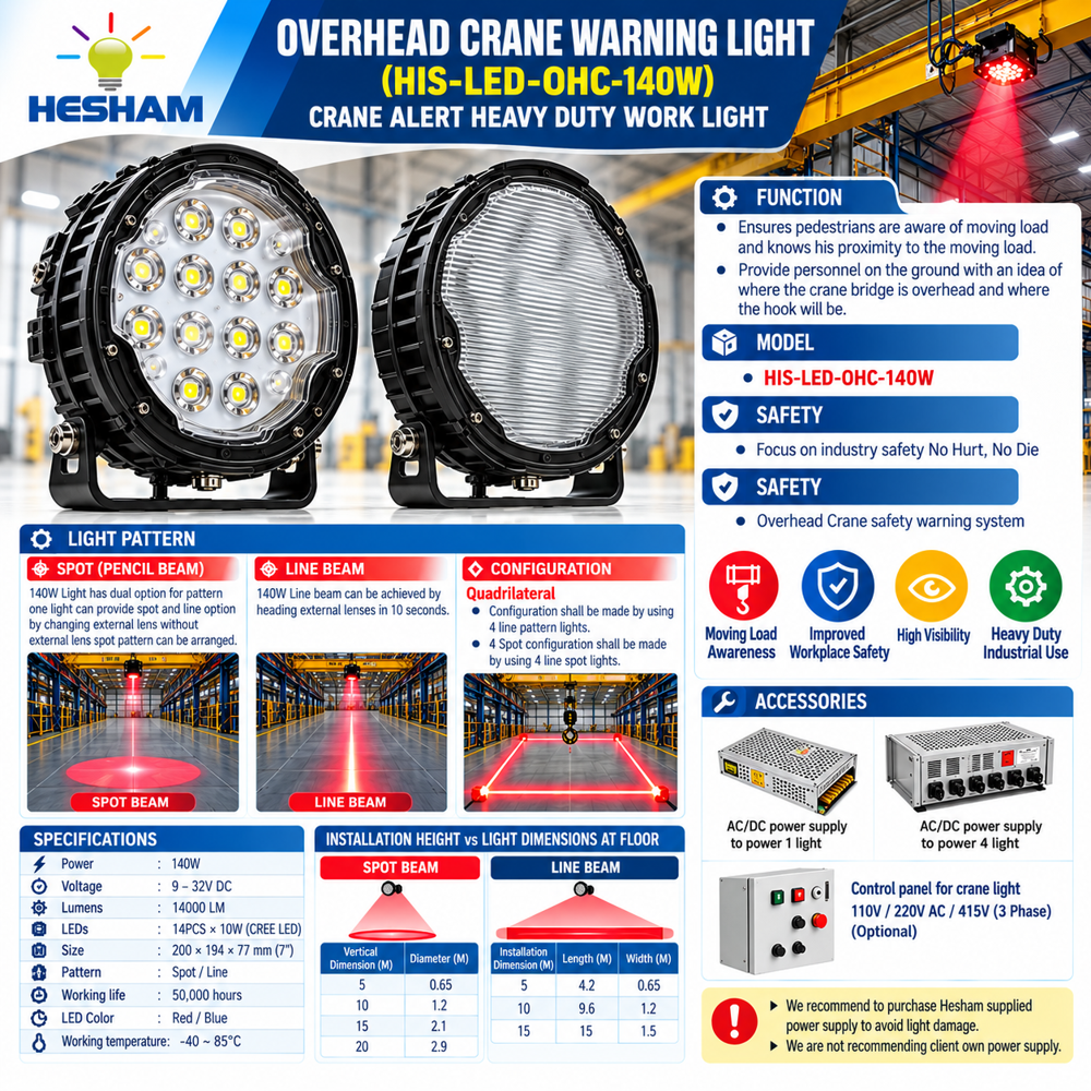 Overhead Crane Warning Light (HIS-OHC-140W)