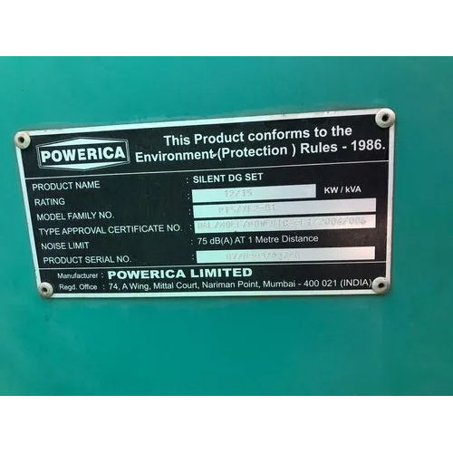 Green 15 Kva Pre Owned Cummins Generator Set