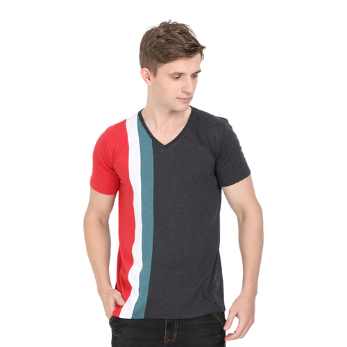 Mens Tricolour V Neck T-shirts