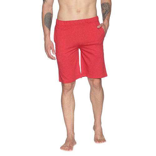 Red Mens Brick Rust Solid Lounge Shorts