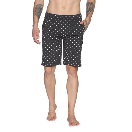 Mens Charcoal Melange Polka Dots Shorts