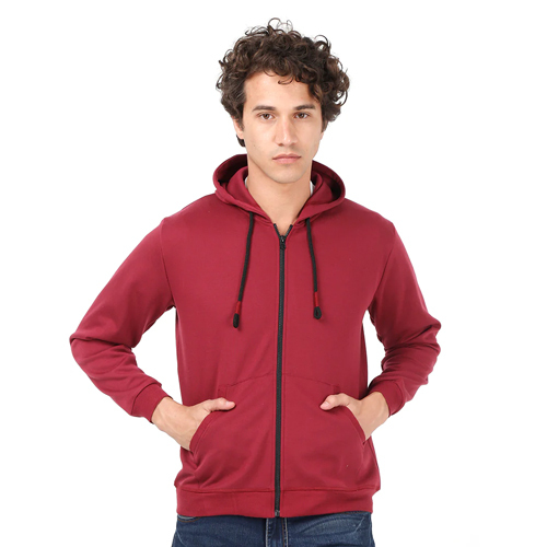 Mens Maroon Color Hoodies