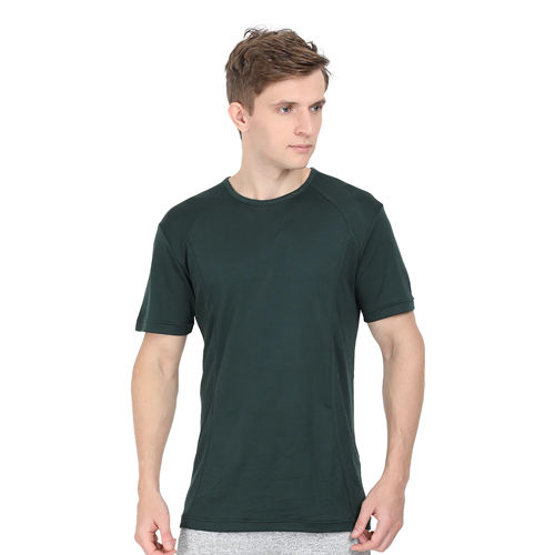 Mens Bottle Green Color Gym T-Shirt