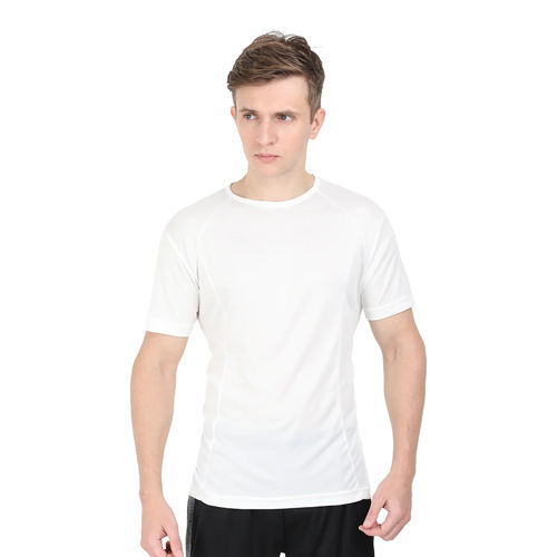 Mens White Color Gym T-Shirt