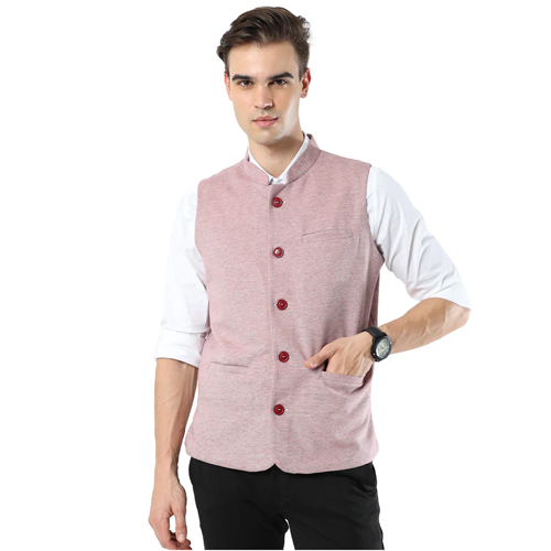 Mens Maroon Color Modi Jacket