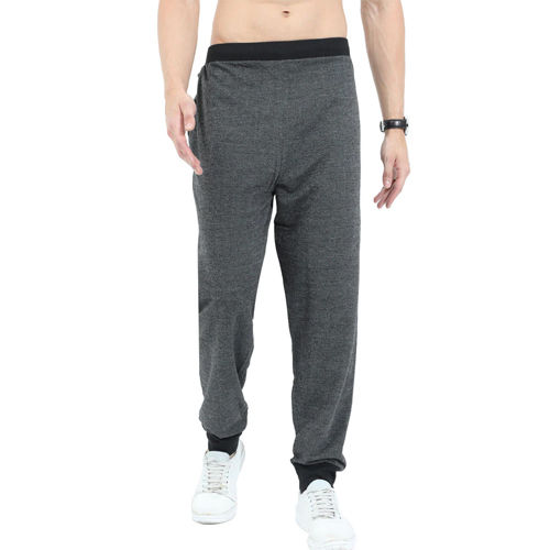 Washable Mens Black Color Casual Lounge Pants With Ribbed Cuffs