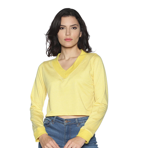 Womens Lemon Color Crop Top