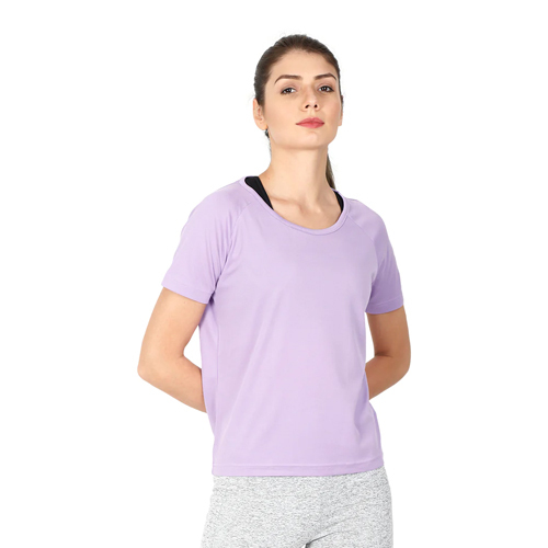 Women Mystic Violet Color Stylish Gym T Shirt
