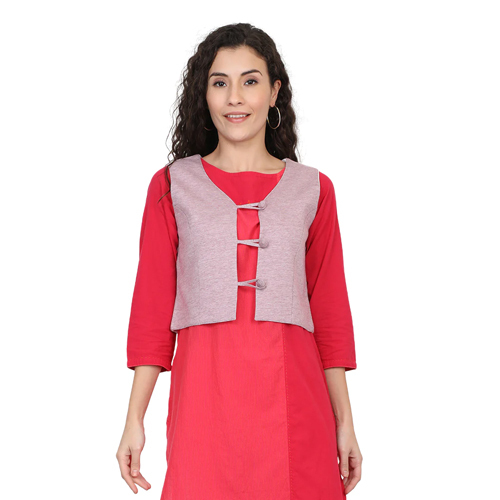 Women Maroon Color Waistcoat