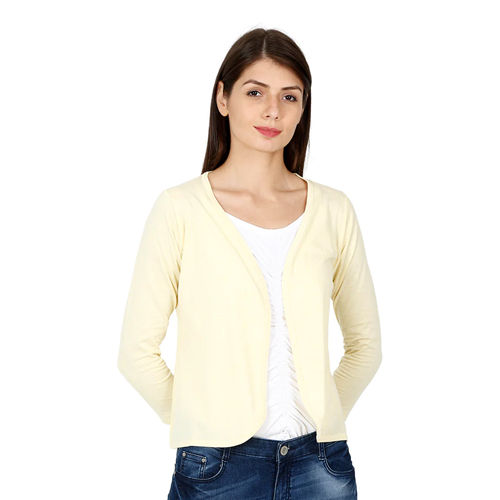 Yellow Women Lemon Color Shrug