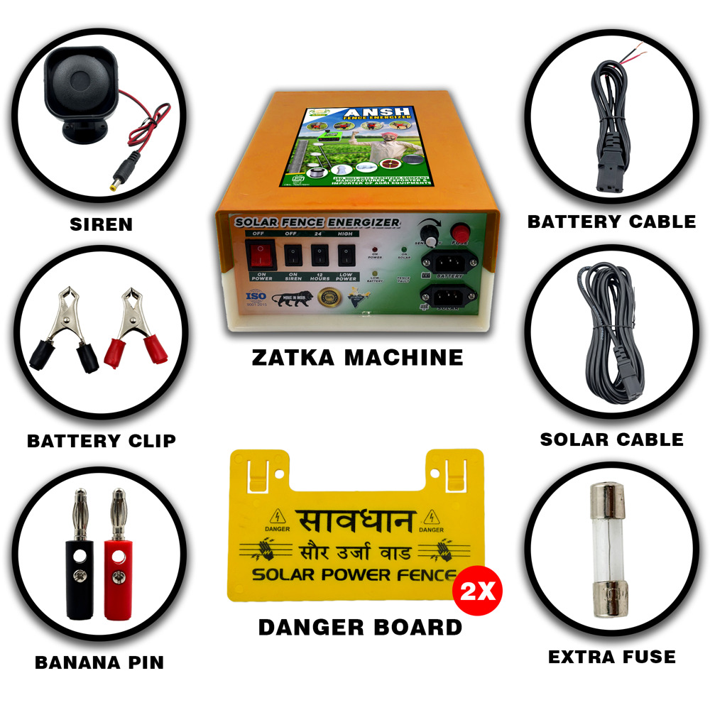 A05 Ansh Solar Zatka Machine - Color: Orange And White