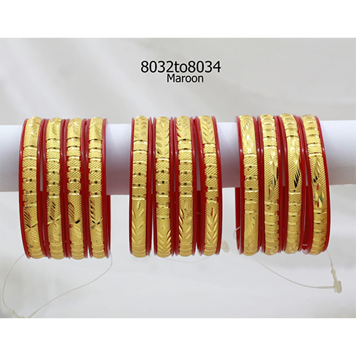 8032 to 8034 Maroon Gold plated  bangle