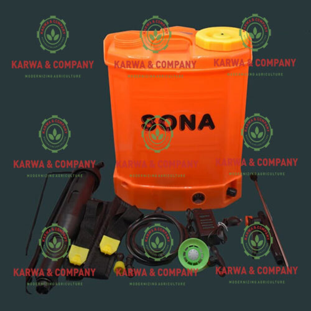 Agriculture Battery Sprayer - Durable Plastic, 4 Gallon Capacity, Orange | Hand Crank Start, Ergonomic Handle, Adjustable Nozzle, 1 Year Warranty