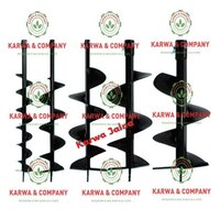 Earth Auger Bits - Stainless Steel, Semi-automatic Design, Black Finish, Electric Power Source