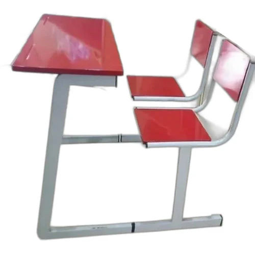 Red-white Red Dual Seater School Chair And Desk