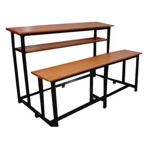 Wooden School Bench And Desk - MDF Board, 3 Feet Height, Brown-Black Color | Durable, Easy To Clean, Lightweight, Easy To Install, Indian Style