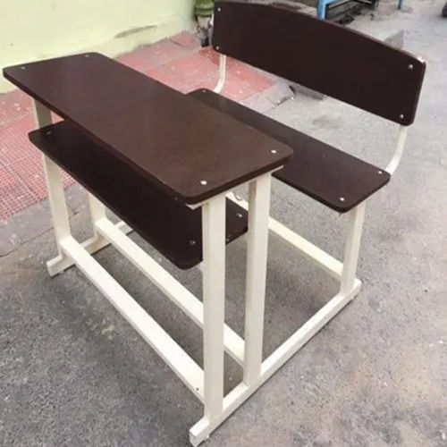 Brown-white Brown School Bench And Desk