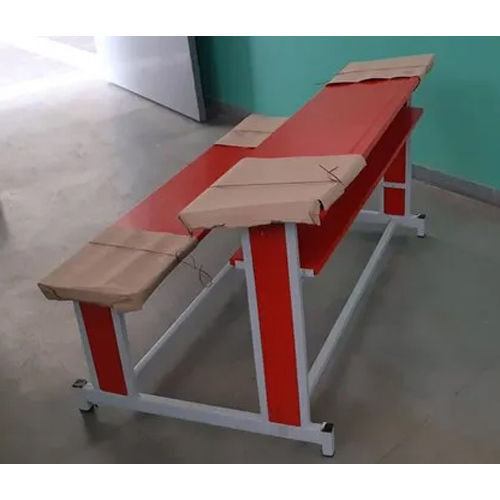 Red-White 2 Seater School Bench And Desk