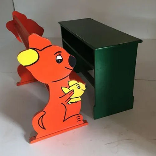 Green-Orange Playschool Desk Bench