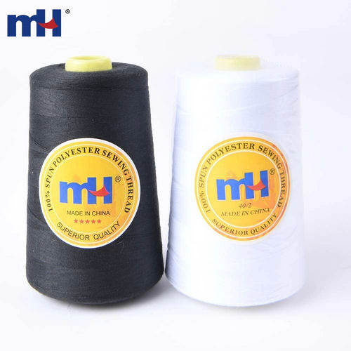 Polyester Thread Yarn 40/2 100% Spun Polyester Sewing Thread Black and White