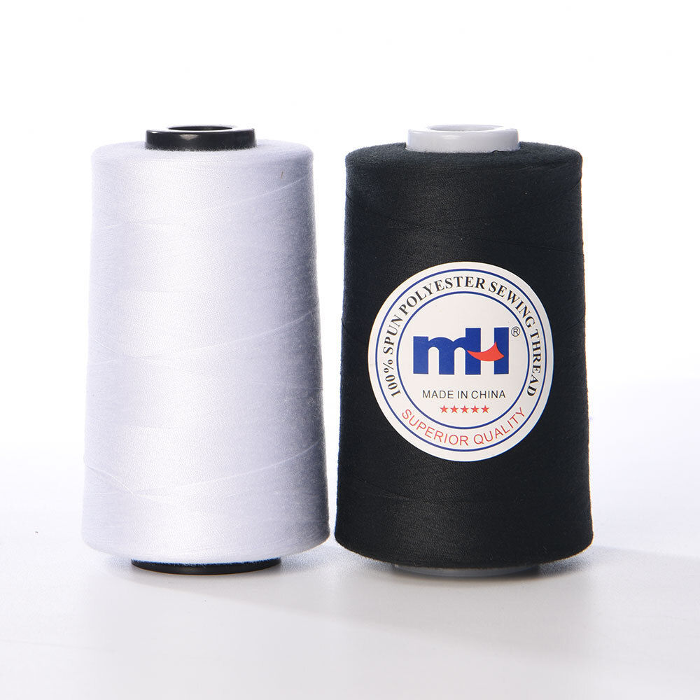 Polyester Thread Yarn 40/2 100% Spun Polyester Sewing Thread Black and White