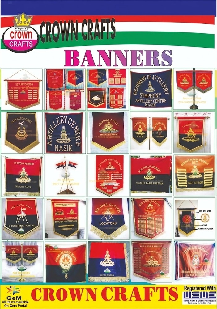 Embroidery multicoloured banner