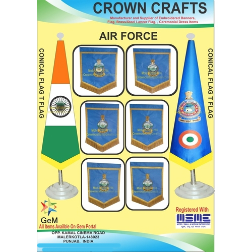 Conical flag and air force badges