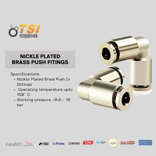 Nickle Push Fitting - Material: Nickel-Plated Brass