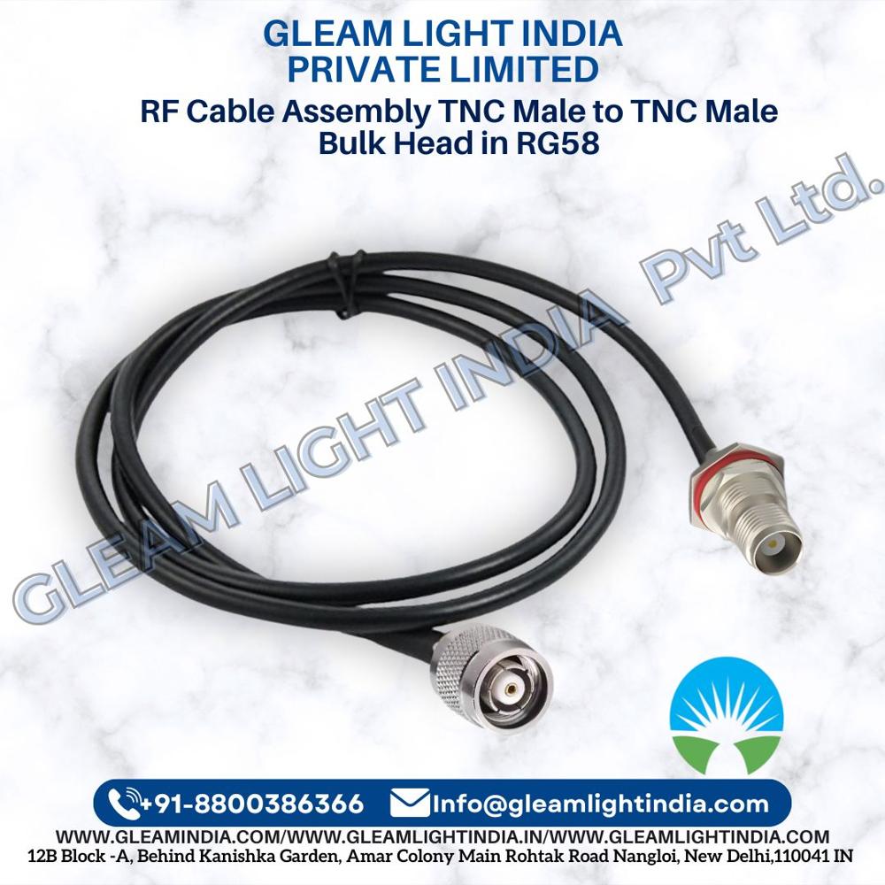 RF Cable Assembly TNC Male to TNC Female Bulk Head in RG58