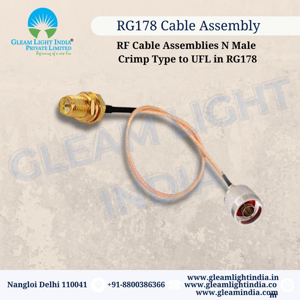 RF Cable Assemblies N Male Crimp Type to UFL in RG178