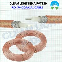 Rg178 Coaxial Cable - Copper, 200 Meter, Golden/silver Color, Solid Round Conductor, Brown Jacket | Warranty Included, Industrial Application