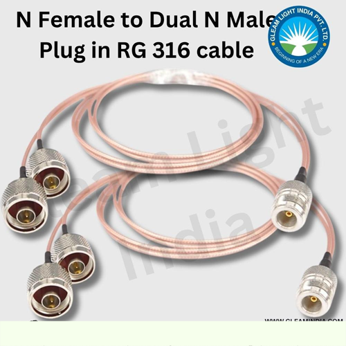 N Female to Dual N Male Plug in RG 316 cable