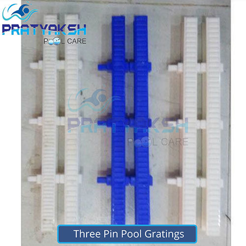 White And Blue Three Pin Pool Gratings