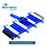 Vacuum Head Side Brush - Durable Bristles, Rectangular Shape , White And Blue Color For Effective Pool Cleaning