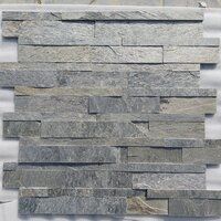 Silver Shine Slate Stone Wall Cladding Ledger Panels