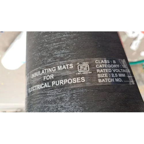 Black Electrical Insulating Mat