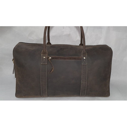 Brown Buffalo Leather Duffle Bag Manufacturer Exporter from Kanpur