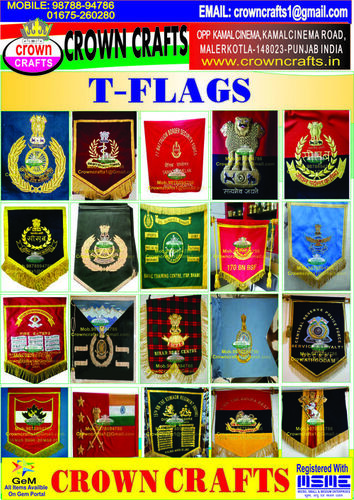 zari embroidered BSF formation banner