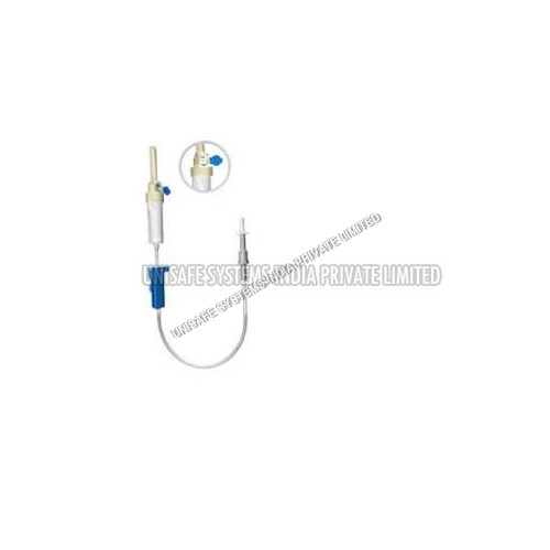 White Infusion Set With Air Vent With Medicine Filter